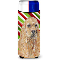 Cocker Spaniel Candy Cane Christmas Ultra Beverage Insulators for slim cans