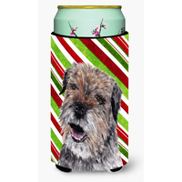 Border Terrier Candy Cane Christmas Tall Boy Beverage Insulator Beverage Insulator Hugger
