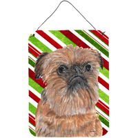 "Caroline's Treasures SC9614DS1216 Brussels Griffon Candy Cane Christmas Wall or Door Hanging Prints, 16"" x 12"""