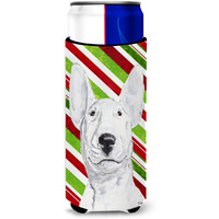 Bull Terrier Candy Cane Christmas Ultra Beverage Insulators for slim cans