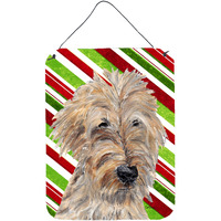 "Caroline's Treasures Goldendoodle Candy Cane Christmas Aluminium Metal Wall or Door Hanging Prints, 16"" x 12"""