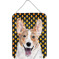"Caroline's Treasures Cardigan Corgi Candy Corn Halloween Wall or Door Hanging Prints, 16"" x 12"""