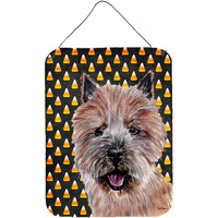 "Caroline's Treasures Norwich Terrier Candy Corn Halloween Wall or Door Hanging Prints, 16"" x 12"""