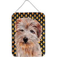 "Caroline's Treasures Norfolk Terrier Candy Corn Halloween Wall or Door Hanging Prints, 16"" x 12"""