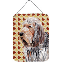 "Caroline's Treasures SC9684DS1216 Otterhound Fall Leaves Aluminium Metal Wall or Door Hanging Prints, 16"" x 12"""