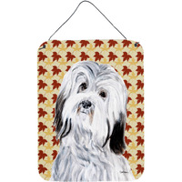 "Caroline's Treasures Havanese Fall Leaves Aluminium Metal Wall or Door Hanging Prints, 16"" x 12"""
