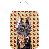 "Caroline's Treasures German Pinscher Fall Leaves Wall or Door Hanging Prints, 16"" x 12"""