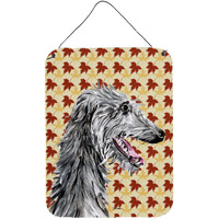 "Caroline's Treasures SC9693DS1216 Scottish Deerhound Fall Leaves Wall or Door Hanging Prints, 16"" x 12"""