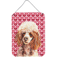 "Caroline's Treasures Red Miniature Poodle Hearts and Love Wall or Door Hanging Prints, 16"" x 12"""