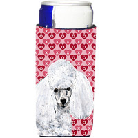 White Toy Poodle Hearts and Love Ultra Beverage Insulators for slim cans SC9701MUK
