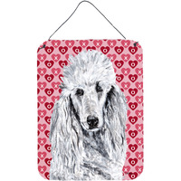 "Caroline's Treasures White Standard Poodle Hearts and Love Wall or Door Hanging Prints, 16"" x 12"""