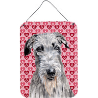 "Caroline's Treasures SC9706DS1216 Scottish Deerhound Hearts and Love Wall or Door Hanging Prints, 16"" x 12"""