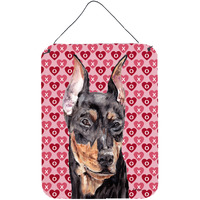 "Caroline's Treasures German Pinscher Hearts and Love Wall or Door Hanging Prints, 16"" x 12"""