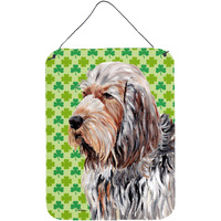 "Caroline's Treasures SC9732DS1216 Otterhound Lucky Shamrock St. Patrick's Day Wall or Door Hanging Prints, 16"" x 12"""