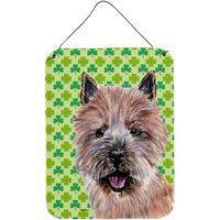 "Caroline's Treasures Norwich Terrier Lucky Shamrock St. Patrick's Day Wall or Door Hanging Prints, 16"" x 12"""