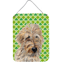 "Caroline's Treasures Golden Doodle 2 Lucky Shamrock St. Patrick's Day Wall or Door Hanging Prints, 16"" x 12"""