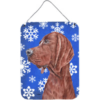 "Caroline's Treasures Redbone Coonhound Winter Snowflakes Wall or Door Hanging Prints, 16"" x 12"""