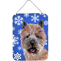 "Caroline's Treasures Norwich Terrier Winter Snowflakes Wall or Door Hanging Prints, 16"" x 12"""