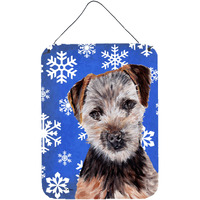 "Caroline's Treasures Norfolk Terrier Puppy Winter Snowflakes Wall or Door Hanging Prints, 16"" x 12"""
