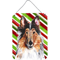 "Caroline's Treasures Collie Candy Cane Christmas Wall or Door Hanging Prints, 16"" x 12"""