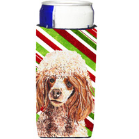 Red Miniature Poodle Candy Cane Christmas Ultra Beverage Insulators for slim cans SC9795MUK
