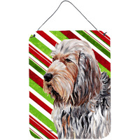 "Caroline's Treasures SC9804DS1216 Otterhound Candy Cane Christmas Wall or Door Hanging Prints, 16"" x 12"""