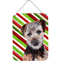 "Caroline's Treasures Norfolk Terrier Puppy Candy Cane Christmas Door Hanging Prints wall-decor, 16"" x 12"", Multicolor"