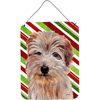"Caroline's Treasures Norfolk Terrier Candy Cane Christmas Wall or Door Hanging Prints, 16"" x 12"""