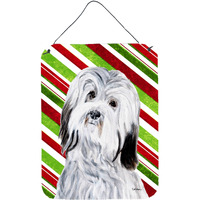 "Caroline's Treasures Havanese Candy Cane Christmas Wall or Door Hanging Prints, 16"" x 12"""