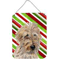 "Caroline's Treasures Golden Doodle 2 Candy Cane Christmas Wall or Door Hanging Prints, 16"" x 12"""