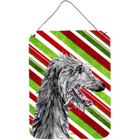 "Caroline's Treasures SC9813DS1216 Scottish Deerhound Candy Cane Christmas Wall or Door Hanging Prints, 16"" x 12"""