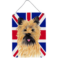 "Caroline's Treasures SC9832DS1216 Cairn Terrier with English Union Jack British Flag Wall or Door Hanging Prints, 16"" x 12"""