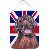 "Caroline's Treasures SC9841DS1216 Labrador with English Union Jack British Flag Wall or Door Hanging Prints, 16"" x 12"""