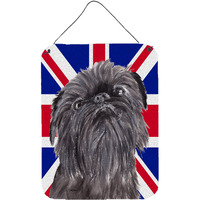 "Caroline's Treasures SC9863DS1216 Brussels Griffon with Engish Union Jack British Flag Wall or Door Hanging Prints, 16"" x 12"""