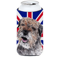 Border Terrier with Engish Union Jack British Flag Tall Boy Beverage Insulator Hugger SC9865TBC
