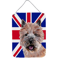 "Caroline's Treasures SC9877DS1216 Norwich Terrier with English Union Jack British Flag Wall or Door Hanging Prints, 16"" x 12"""