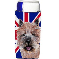 Norwich Terrier with English Union Jack British Flag Ultra Beverage Insulators for slim cans SC9877MUK