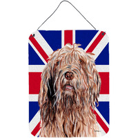 "Caroline's Treasures SC9878DS1216 Otterhound with English Union Jack British Flag Wall or Door Hanging Prints, 16"" x 12"""