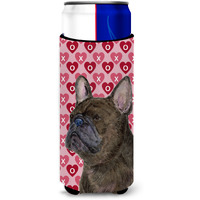 French Bulldog Hearts Love and Valentine's Day Portrait Ultra Beverage Insulators for slim cans SS4519MUK