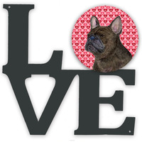 "Caroline's Treasures French Bulldog Hearts Valentine's Day Portrait Metal Artwork Love wall-decor, Multicolor"