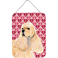 "Caroline's Treasures SS4522DS1216 Cocker Spaniel Hearts Love and Valentine's Day Wall or Door Hanging Prints, 16"" x 12"", Multicolor"