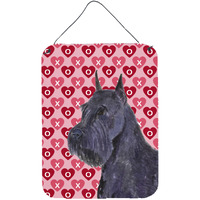 "Caroline's Treasures SS4523DS1216 Schnauzer Hearts Love Valentine's Day Wall or Door Hanging Print, 16"" x 12"", Multicolor"