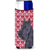 Schnauzer Hearts Love and Valentine's Day Portrait Ultra Beverage Insulators for slim cans SS4523MUK