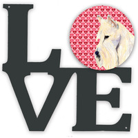 "Caroline's Treasures Scottish Terrier Hearts Valentine's Day Portrait Metal Artwork Love wall-decor, Multicolor"