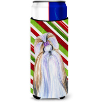 Shih Tzu Candy Cane Holiday Christmas Ultra Beverage Insulators for slim cans SS4534MUK