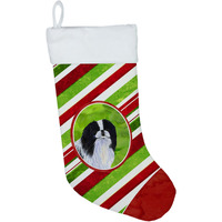 "Caroline's Treasures SS4536-CS Japanese Chin Winter Snowflakes Christmas Stocking, 11 x 18"", Multicolor"