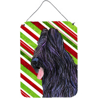 "Caroline's Treasures Briard Candy Cane Holiday Christmas Aluminium Metal Wall or Door Hanging Prints, 16"" x 12"", Multicolor"