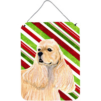 "Caroline's Treasures Cocker Spaniel Candy Cane Holiday Christmas Wall or Door Hanging Prints, 16"" x 12"", Multicolor"
