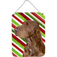 "Caroline's Treasures Field Spaniel Candy Cane Holiday Christmas Wall or Door Hanging Prints, 16"" x 12"", Multicolor"