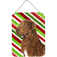 "Caroline's Treasures Chesapeake Bay Retriever Candy Cane Christmas Wall or Door Hanging Prints, 16"" x 12"", Multicolor"